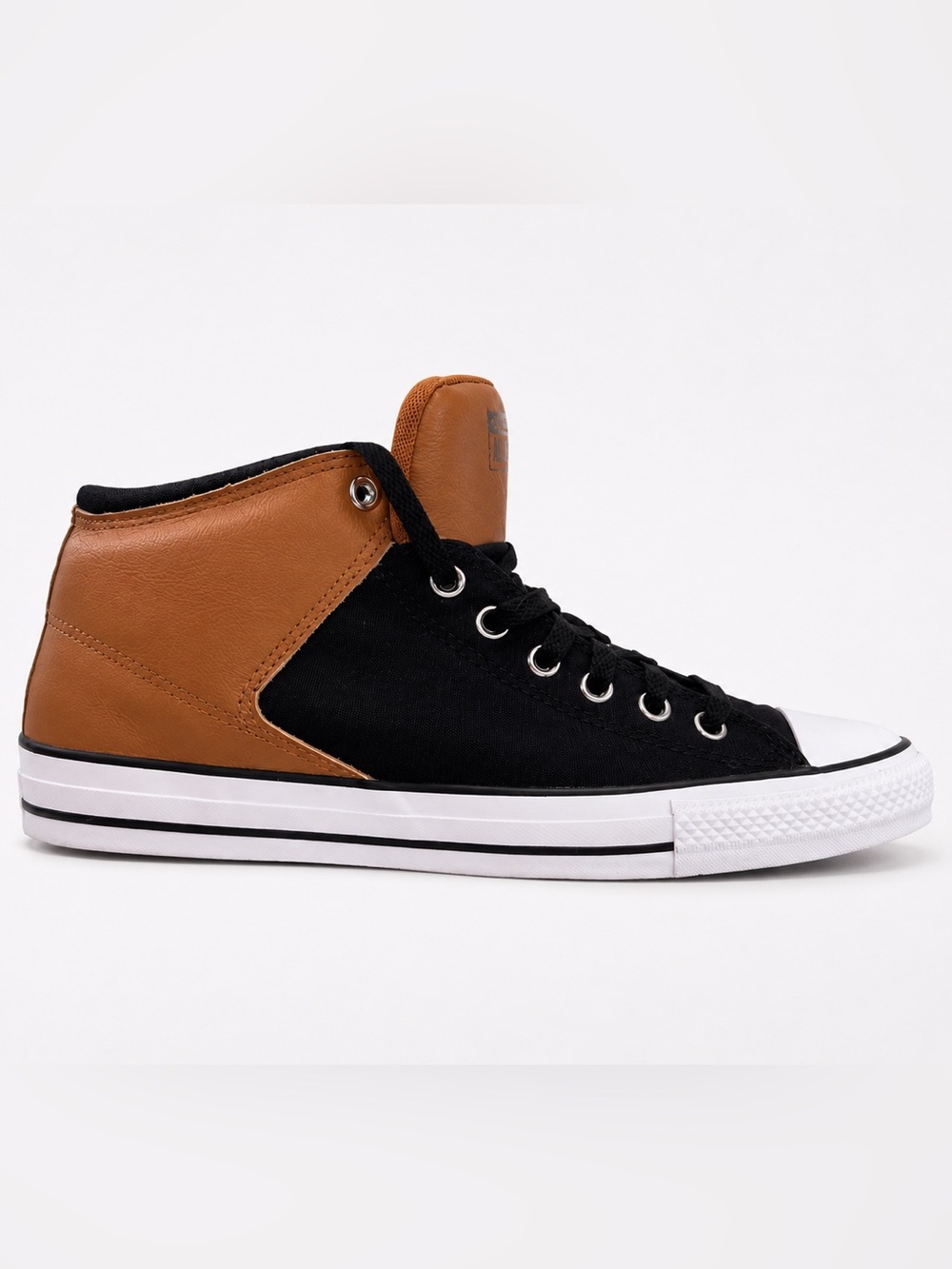 Men's High-Top Canvas Sneaker in Black and brown